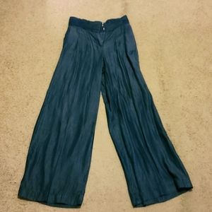 Linen-Blend Wide-Leg Pants